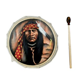 40cm Grosse Schamanentrommel Geronimo Gemalt Rahmentrommel Bodhran Drum R6