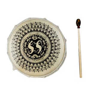 50cm Grosse Schamanentrommel Gecko Tribal Gemalt Rahmentrommel Bodhran Drum
