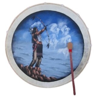 30cm Grosse Schamanentrommel Indianer Rahmentrommel Bhodran Drum Pfeil Bogen