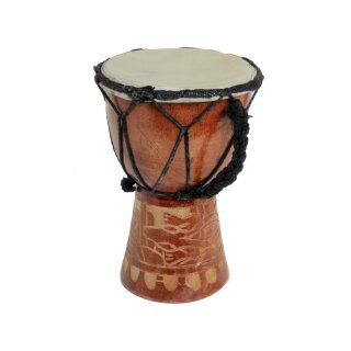 Kleine 15cm Djembe Trommel Bongo Drum Dekoration Gecko Holz A3