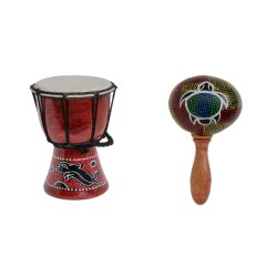 20cm Kinder Djembe Trommel Bongo Delfin Fair Trade +...