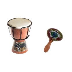 25cm Kinder Djembe Trommel Bongo Drum Holz Bunt Elefant +...