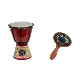 40cm Anfänger Djembe Trommel Bongo Drum Holz Schildkröte + Rassel Schildkröte R1