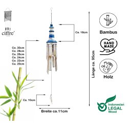 Windspiel Klangspiel  Bambus Kokosnuss - Weiß Used...