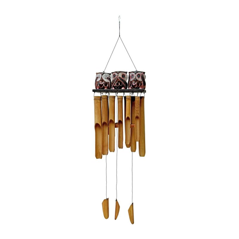 Windspiel Klangspiel Bambus Holz 3 Eulen Nix sehen hren fhlen - Mei,  34,99