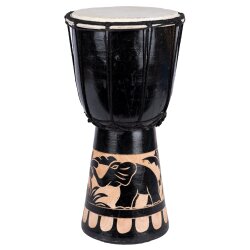 20cm Djembe Trommel Bongo Elefant Schwarz A1