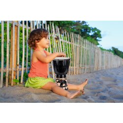 20cm Djembe Trommel Bongo Elefant Schwarz A1