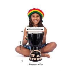 40cm Djembe Trommel Bongo Elefant Schwarz A1