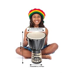 60cm Djembe Trommel Bongo Elefant Schwarz A1