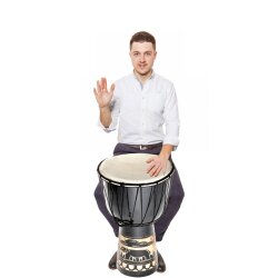 60cm Djembe Trommel Bongo Elefant Schwarz A1