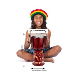 40cm Djembe Trommel Bongo Elefant Holz A2