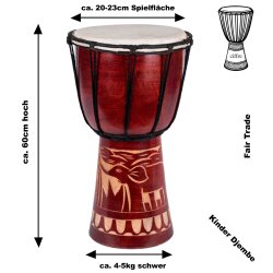 60cm Djembe Trommel Bongo Elefant Holz A2