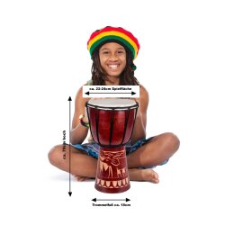 70cm Djembe Trommel Bongo Elefant Holz A2