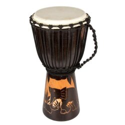 50cm Profi Djembe Alpin Elefant Braun geschnitzt 1 A...