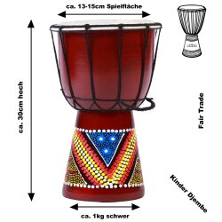 30cm Djembe Trommel Bongo  Bunt Bemalt
