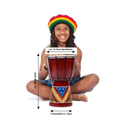 30cm Djembe Trommel Bongo  Bunt Bemalt